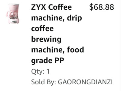 Pink Coffee Maker 6 Cup  by ZYX from Amazon w/Travel Universal Adaptor/Surge Pro
