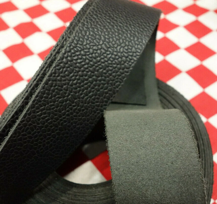 THIN HORWEEN BLACK DUBLIN LEATHER STRAP W/ BRANDY PRINT 3.5oz, SELECT YOUR SIZE - Image 2 of 4