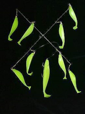 Montage Parapluie De Pêche 15 Pouces Jaune Chartreuse – Rig Pour Bar, Bluefish, Striped Bass