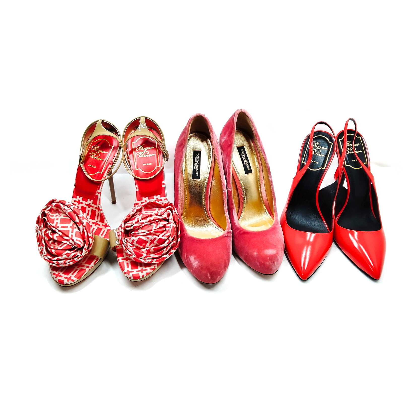 D & G Shoes Set Roger Vivier 3 set Enamel and Nylon Corduroy Enamel