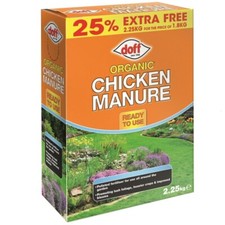 Image of Doff Organic Chicken Manure Garden Plant Fertiliser Lawn Feed Food 2.25kg