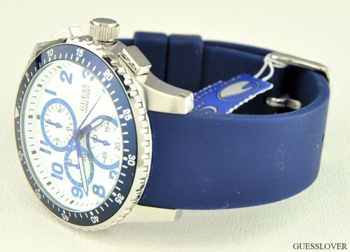 FREE Ship USA Chic Men Watch GUESS Blue Rubber Classic New U12651G2 Prime Lovely - Picture 4 of 5