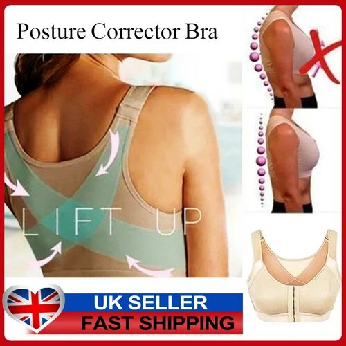 WomenS Posture Corrector Bra Wireless Back Support Breast Lift Up Body Shaper UK - Bild 1 von 19