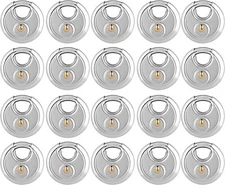 Lot of 20 Keyed Alike DISC PADLOCK 70mm Stainless Steel Storage Trailer Lock