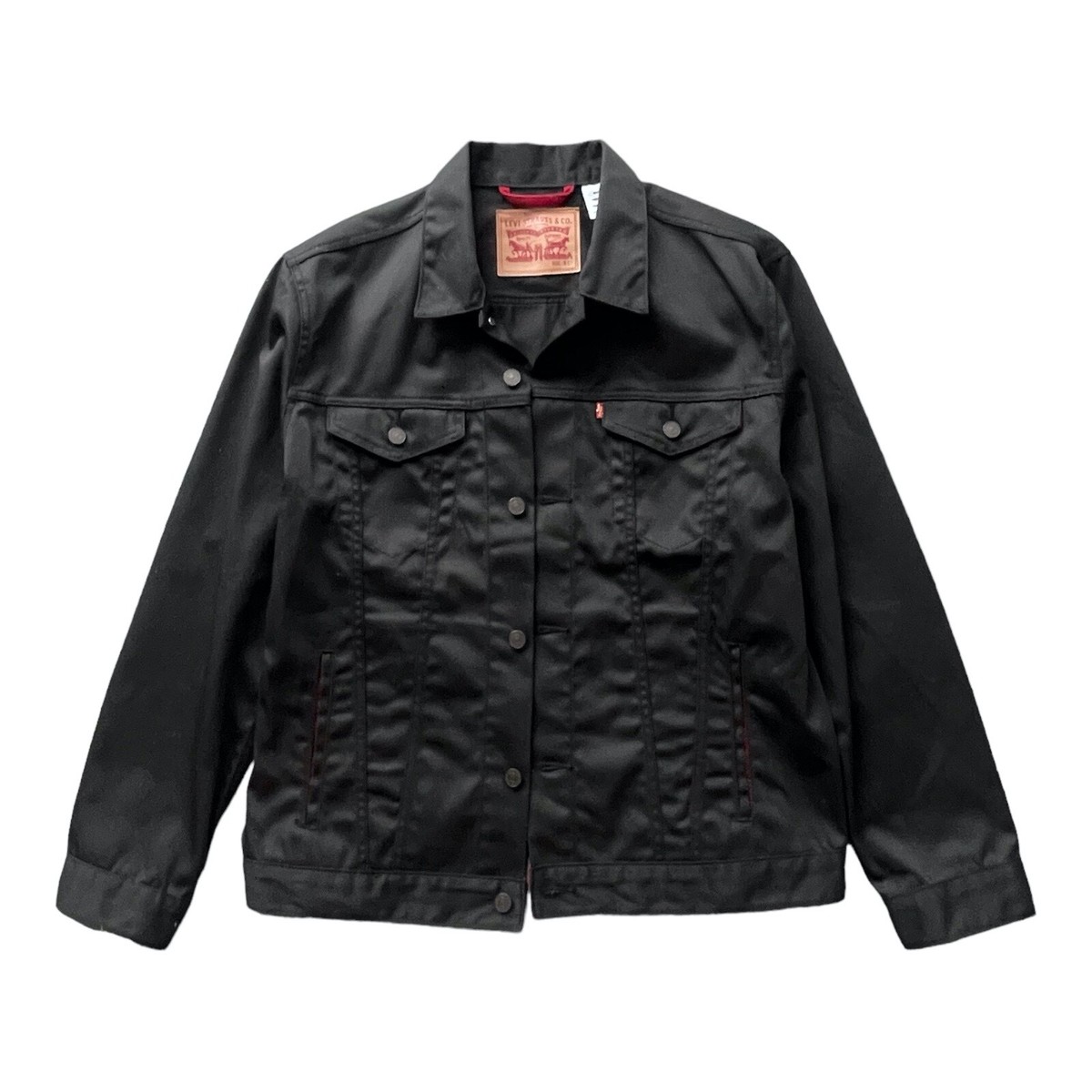 XL Levi's NFL Sports Black Classic Denim Jacket with Red Lining | eBay