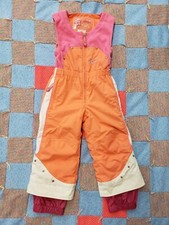Obermeyer I-Grow Orange Youth Girls Winter Snow Ski Overall Bibs Pants Size 3
