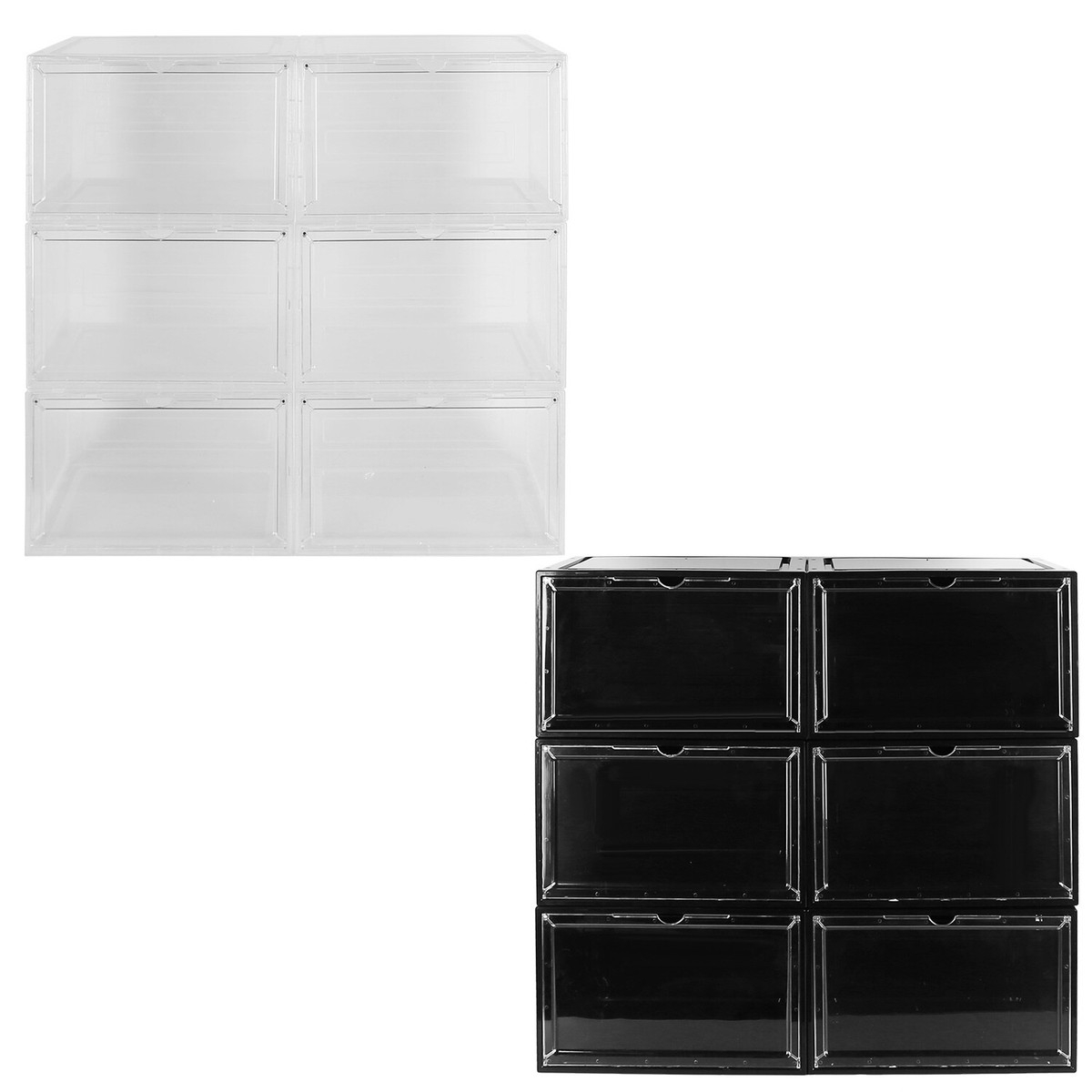 Pairs Magnetic Shoe Storage Box Stackable Sneaker Display