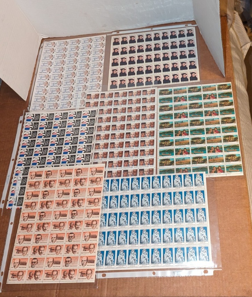 Stamp Collection Lot US Postage 43 Sheets Over $485.86 Face