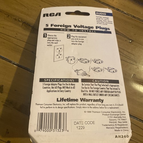 Tapones de voltaje extranjero RCA (paquete de 5) (AH240X) - Imagen 2 de 2