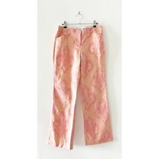 Vintage Y2K Express Low Rise Silk Blend Pink  Orange Editor Pants Size 6