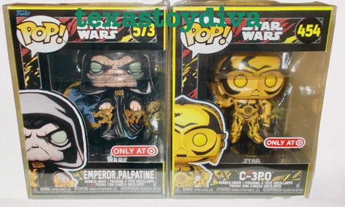 Funko Pop! Retro Star Wars EMPEROR PALPATINE #573 C-3PO #454 Figures Protector