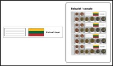 10 Look 1-7395-4-LIT Country Labels Flags Lithuania For Coin Sheets 1-7395-4