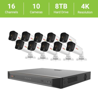Revo 16-Channel True 4K SMART NVR HD Security System with 8TB HDD 