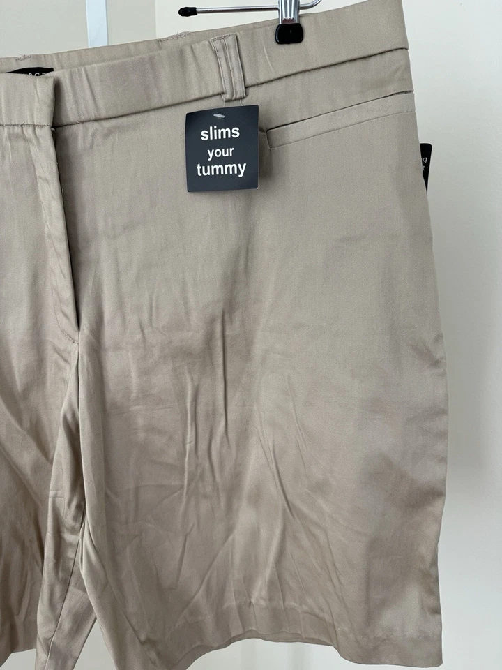 Pantalones Cortos George Plus 24W Para Mujer Batidos Latte Beige PIENSA SLIM Bermudas Confort Foto 2 de 4