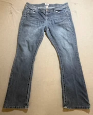 Mudd Love Peace Happiness Jeans Womens 17 Blue Denim Bootcut Pocketed 36X30 Y2K