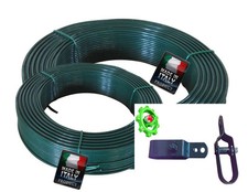 FILO PLASTIFICATO STENDIBIANCHERIA FERRO  MM 2.8 ESTERNO 100 MT + 4 TENDIFILO 