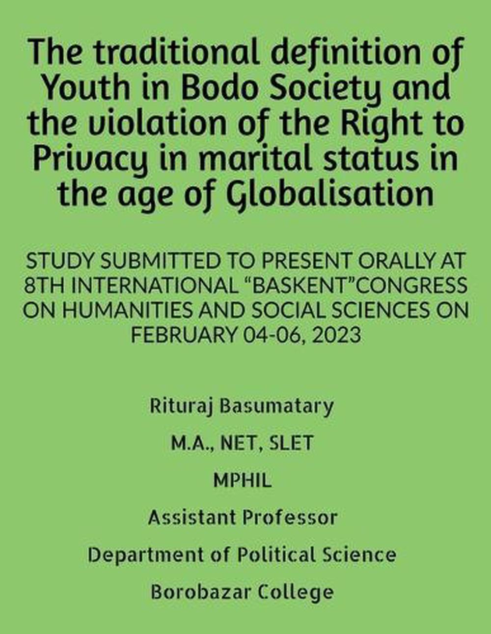 The traditional definition of youth in bodo society and the violation