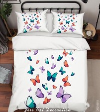 3D Pattern Butterfly White Quilt Cover Set Duvet Cover Bedding Pillowcases 15
