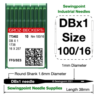 Groz Beckert Industrial Sewing Machine Needles DBx1 FFG SES 1738