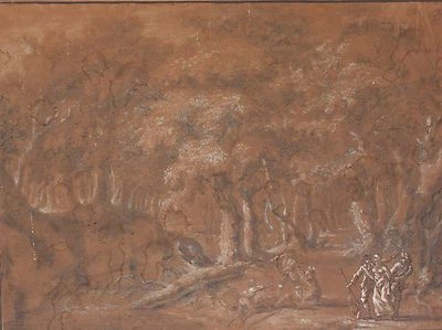 DESSIN XVIIIème siècle "BANDITS DE GRAND CHEMIN" non signé. - Photo 1/4
