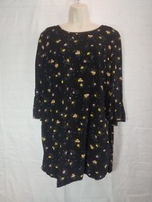 Old Navy Women's Size Large Black/Mustard Floral Dress