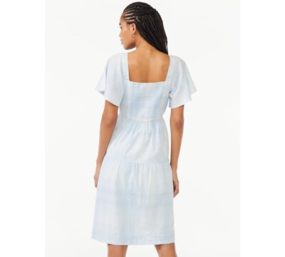 pleated midi dress in sleek poplin Marina Women's Sleeveless Pleated Dress, Green, 4