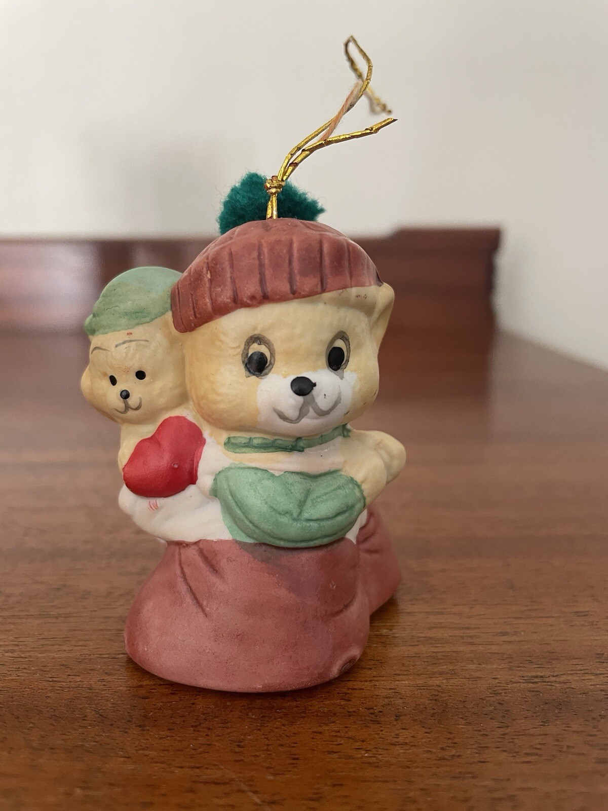 Jasco Caring Critters Chimer Christmas Ornament Mama & Baby Bear Bell, Boxed