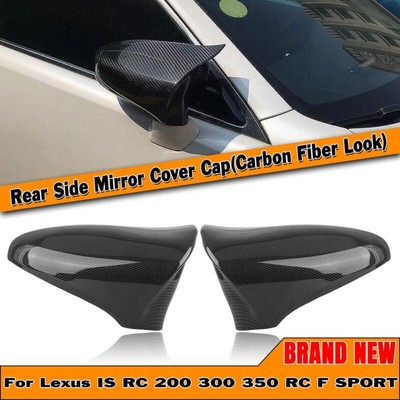 Rear View Mirror Cover For Lexus RC 200 300 350 RC F SPORT 14-21 Carbon Fiber Look
