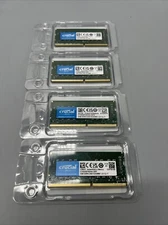 Lot of 4 Crucial 4GB DDR4-2400 SODIMM RAM PC4-19200 Laptop Memory CT4G4SFS824A