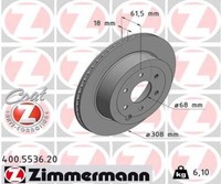 Zimmermann 2X Bremsscheibe Hinten Ø308 InnenbelüFtet FüR Mercedes-Benz X-Klasse