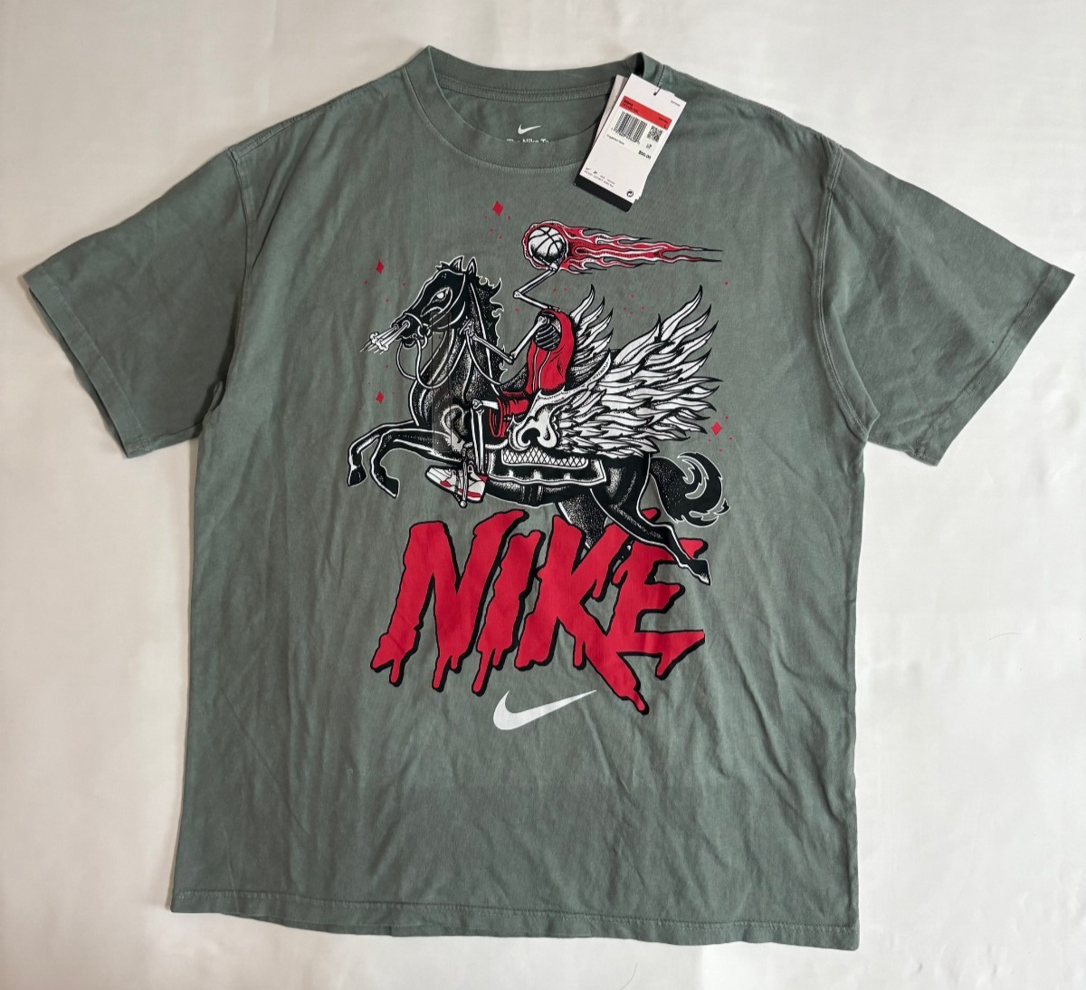 Nike Max90 Skeleton Rider Men's Pewter Gray T-Shirt Sz Large