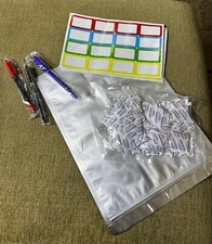 (60PC) 1 Gallon Mylar Bags Zip Seal Reusable Food Storage+500CC Oxygen Absorbers