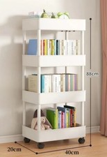 3/4 layer mobile bedroom study small cart storage rack bookshelf storage rack UK