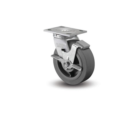 ALBION 16XS04201SFBA Plate Caster,Swivel,Rubber,5 5/8''H 60RP33