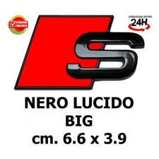 Stemma Logo S-Line Nero Lucido BIG Posteriore per Audi in ABS mm 66x39 emblema
