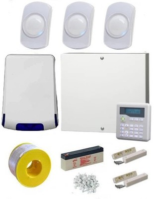 Kabelgebundene Einbruchmeldeanlage Kit 10 Zonen, LCD-Tastatur NEUES DESIGN HAUSTIERTOLERANTE PIRs