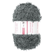 Fur Yarn Soft Fluffy Chunky Yarn Fuzzy Yarn Dark Gray for Crocheting, 50m