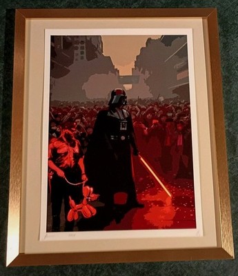 DEATH NYC ltd ed signed FRAMED art print 45x32cm red Darth Vader Star Wars