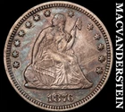 1876 Silver Seated Liberty Quarter - Scarce  Extra Fine  Better Date  #J7961