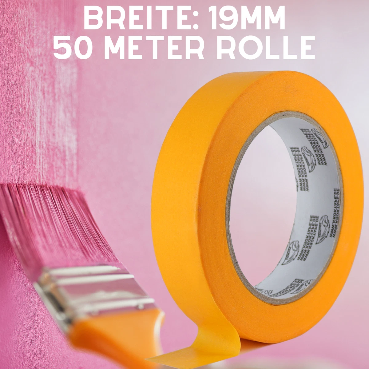 20 Rollen Goldband 19mm x 50m Rolle Klebeband Malerband Abdeckband Malerkrepp