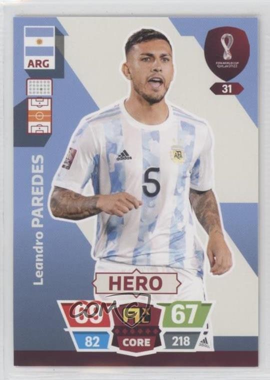 2022 Panini Adrenalyn XL FIFA World Cup Qatar Hero Leandro Paredes #31 0jf5