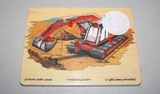 New Sealed Melissa  Doug Peg Puzzle Pictures Under Pieces Track Excavator READ