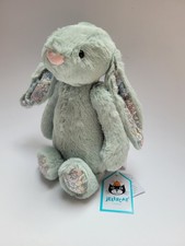Jellycat Small Bashful Sage Blossom Bunny Light Green Plush 8"