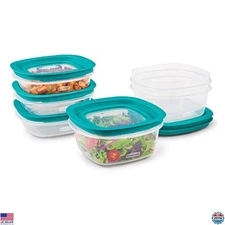 Rubbermaid EasyFindLids with Press & Lock Leak Proof Lids Food Storage Set, Meal