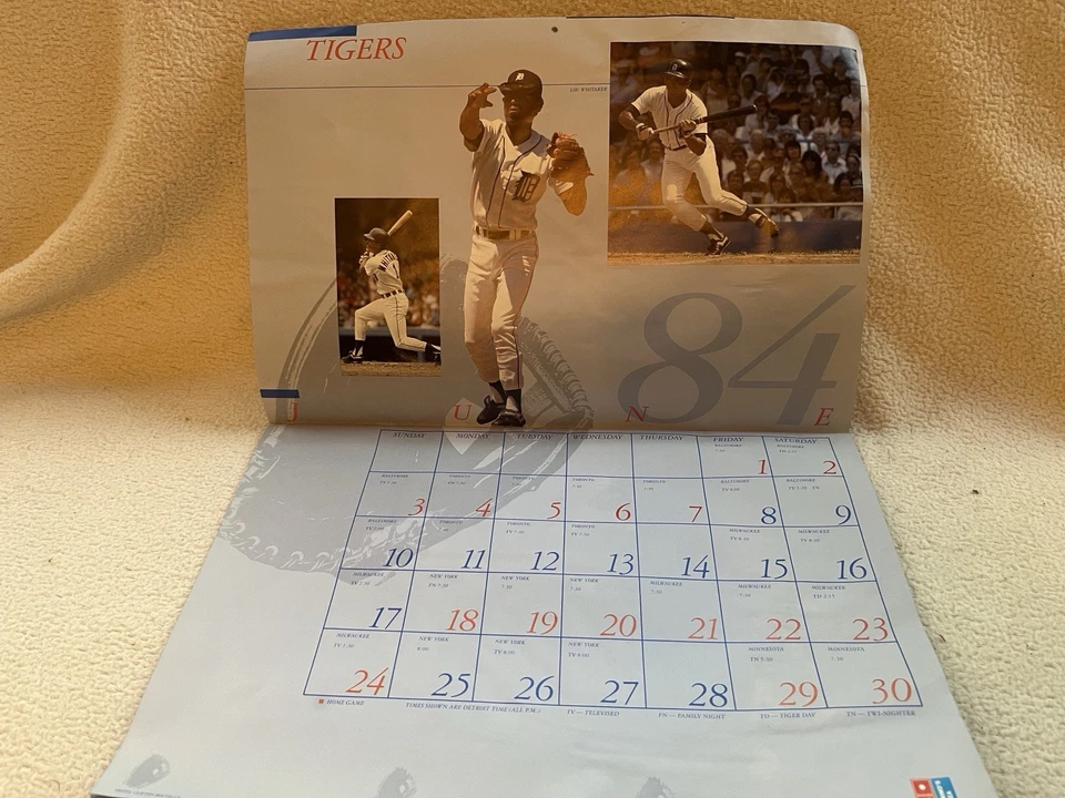 💙RARE 1984 Detroit Tigers Team Calendar World Series MLB Baseball - Image 3 of 4