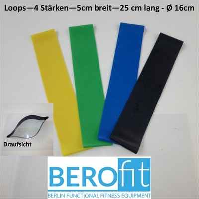 Loops Fitnessband Widerstandsband Yoga Gymnastikband ''Berofit'' 4er Set SPARPREIS