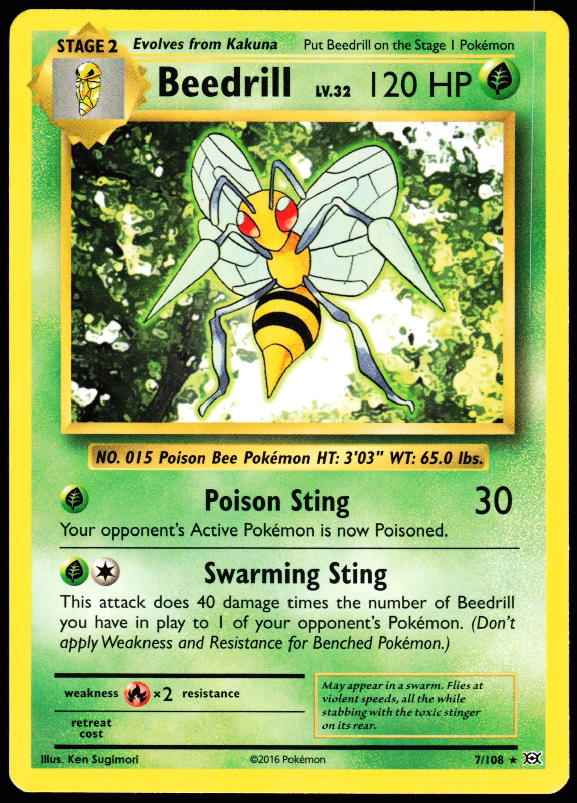 Pokemon Card - Beedrill XY Evolutions 7/108 Rare