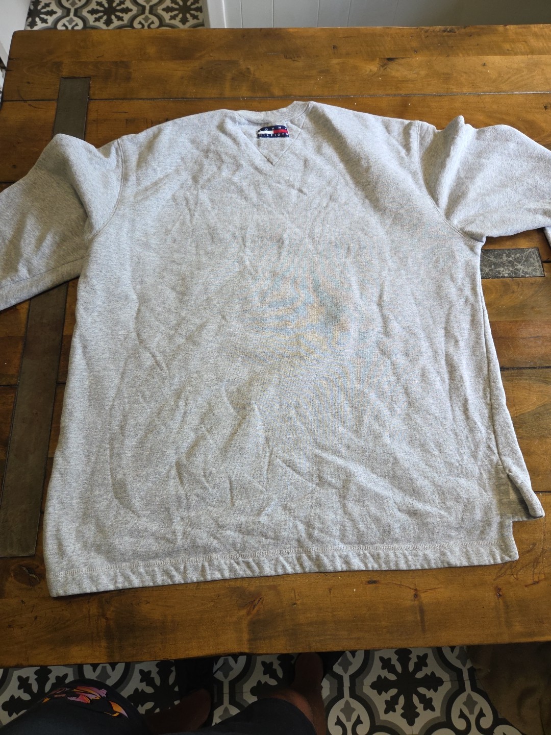 Vintage 90s Tommy Hilfiger Made in USA Heavyweight Shirt Large L Big Logo Flag image 6