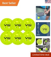Buy 6 VPRO Flight Outdoor Pickleballs - The Choice of Pros in Hi-Vis Yellow
