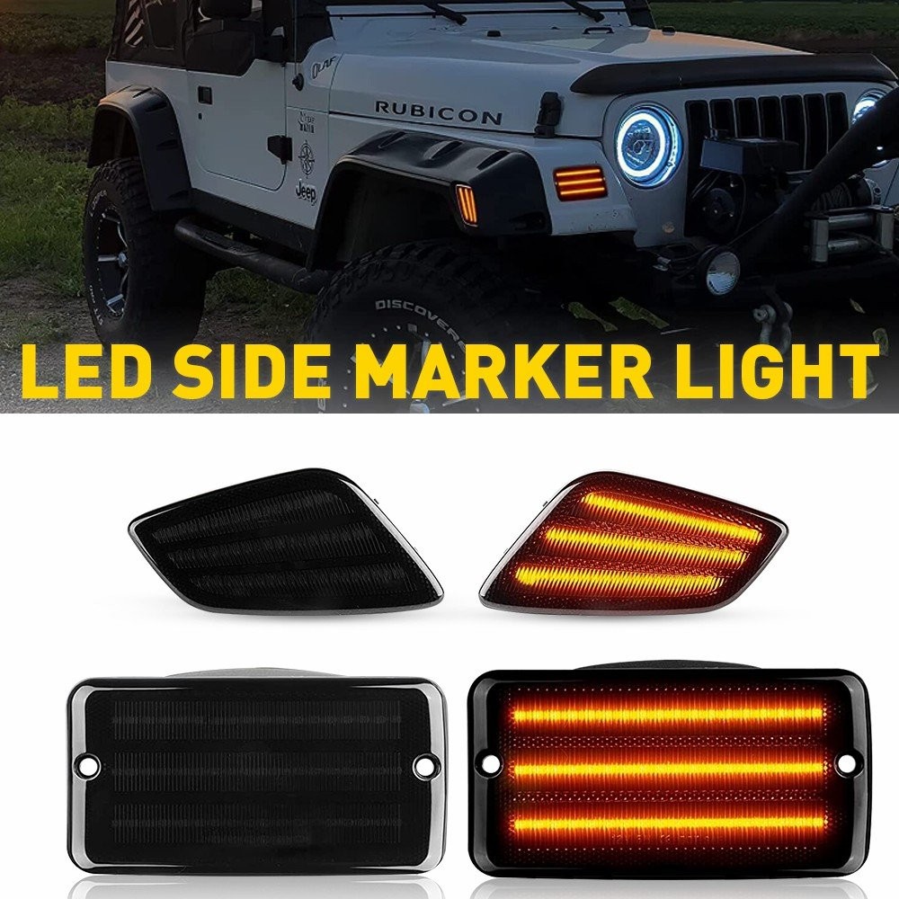 Fender Side Marker Lights Bumper Turn Signal Lamp For 97-06 Jeep Wrangler TJ EXV thumbnail 16